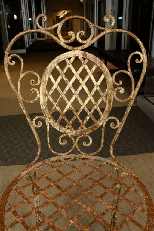 Pair of French Wrought  Iron Bistro Chairs 6