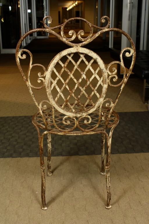 Pair of French Wrought  Iron Bistro Chairs 2