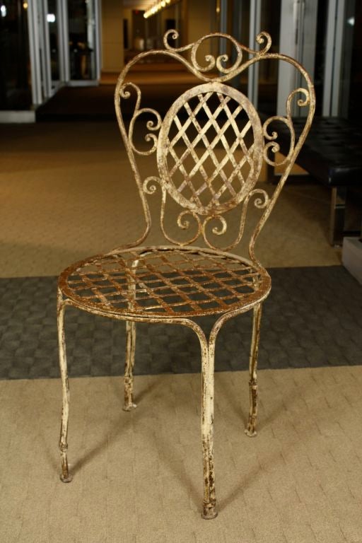 Pair of French Wrought  Iron Bistro Chairs 3