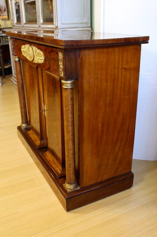 French Empire Period Flame Mahogany and Parcel-Gilt Cabinet For Sale 1