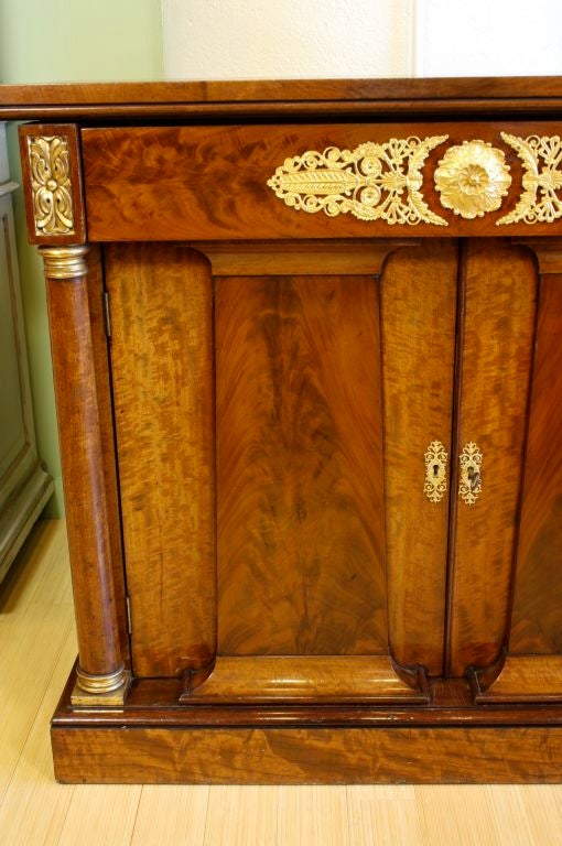 French Empire Period Flame Mahogany and Parcel-Gilt Cabinet For Sale 6