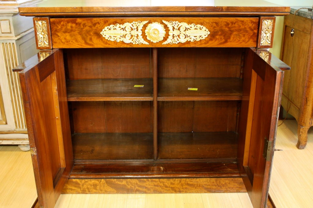 French Empire Period Flame Mahogany and Parcel-Gilt Cabinet For Sale 3