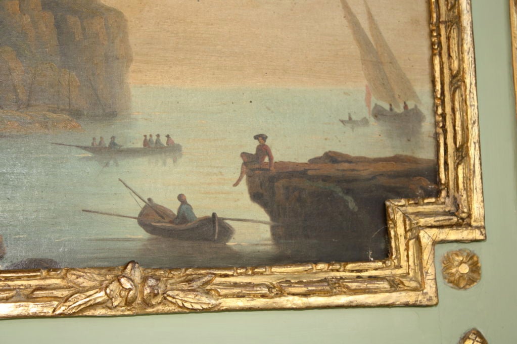 French Louis XVI Period Trumeau with Marine Scene In Good Condition In Pembroke, MA