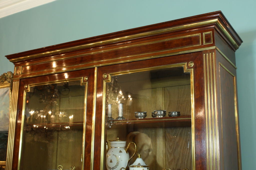 19th Century French Louis XVI Style Mahogany Bookcase Bibliotheque For Sale