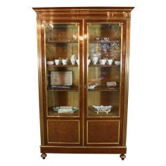 French Louis XVI Style Mahogany Bookcase Bibliotheque 8