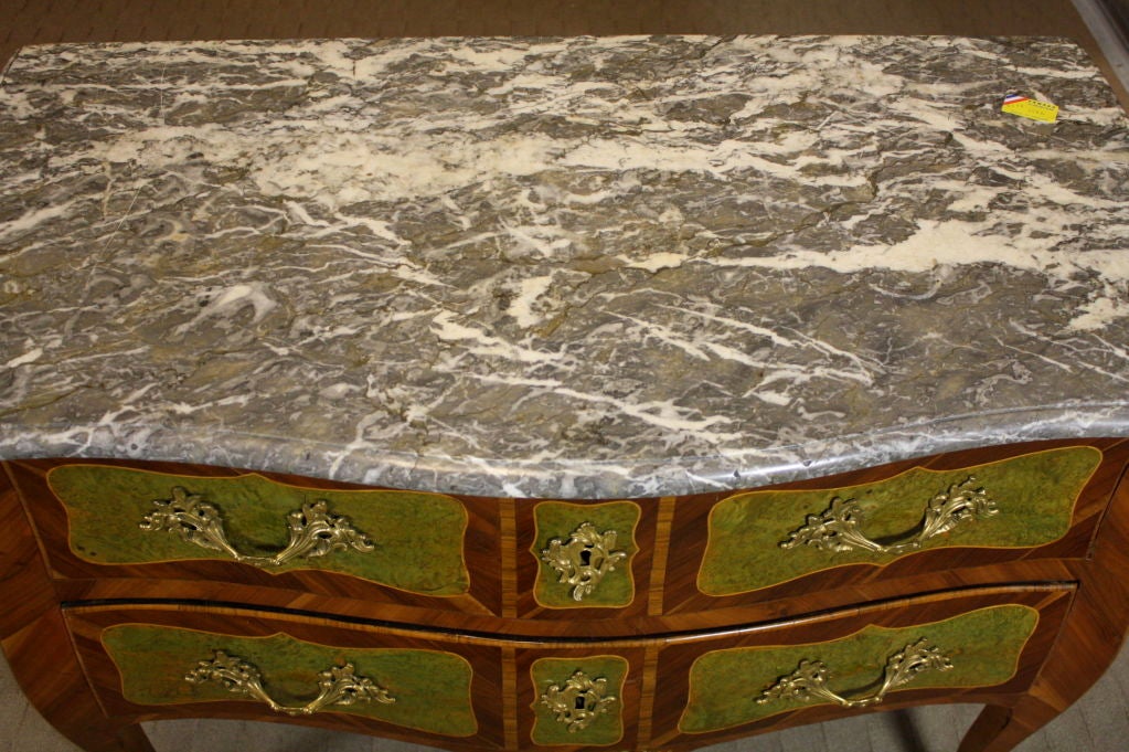 Louis XV Period Marquetry Commode with Marble Top For Sale 3