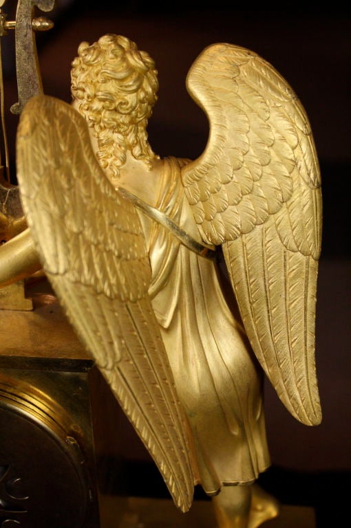 Exceptional French Empire Period Gilt-Bronze Mantel Clock 1