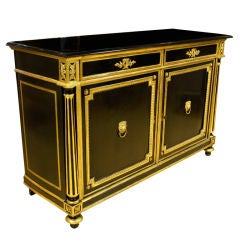 French Ebonized and Parcel Gilt Buffet