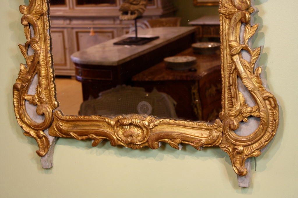 18th Century and Earlier Highly Carved French Rococo Trumeau Mirror from the Louis XV Period