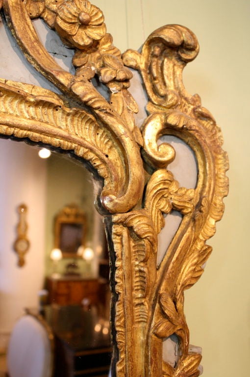 Highly Carved French Rococo Trumeau Mirror from the Louis XV Period 2