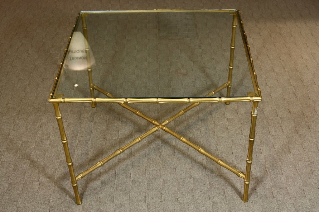 20th Century French Baguès Style Gilded Bronze Coffee Table