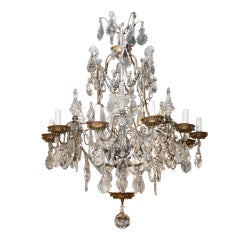 Elegant Crystal and Glass Beaded Chandelier by Maison Bagues