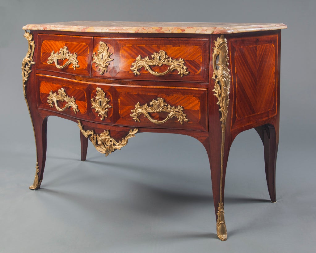 18th Century and Earlier French Louis XV Period Commode Stamped 