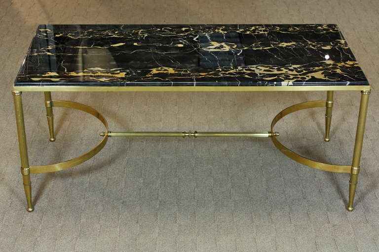 French Marble Top Coffee Table by Maison Charles