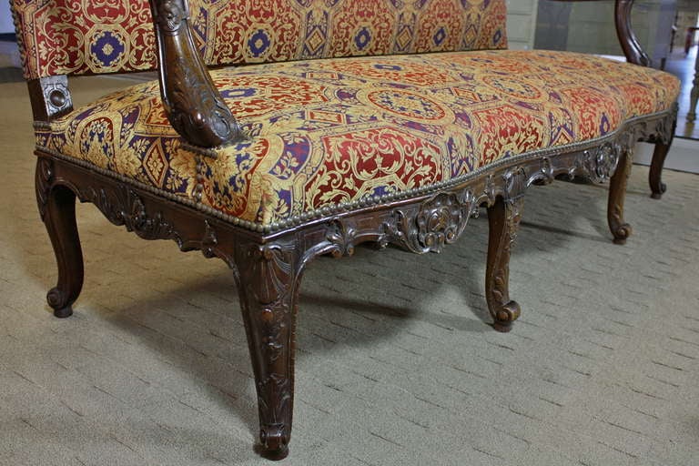 Carved French Regence Style Settee