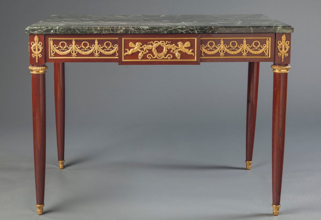 Louis XVI French Mahogany Desk by François Linke