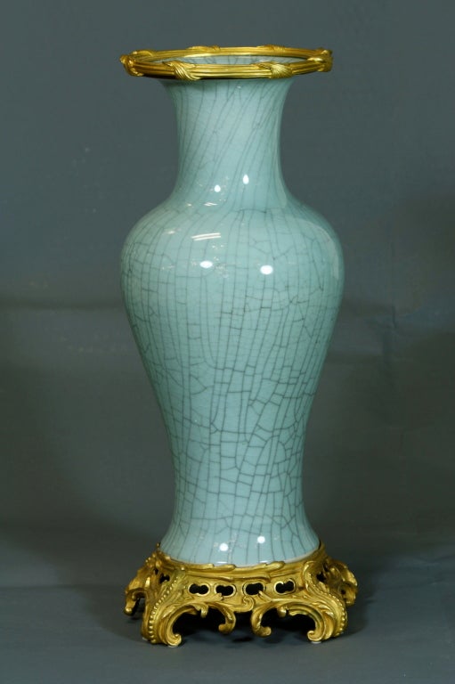 19th Century Pair of Impressive French Gilt-Bronze Mounted Vases