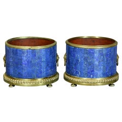 Pair of Large Lapis Lazuli Jardinieres