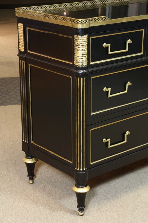 20th Century Jansen Black-Lacquered Commode