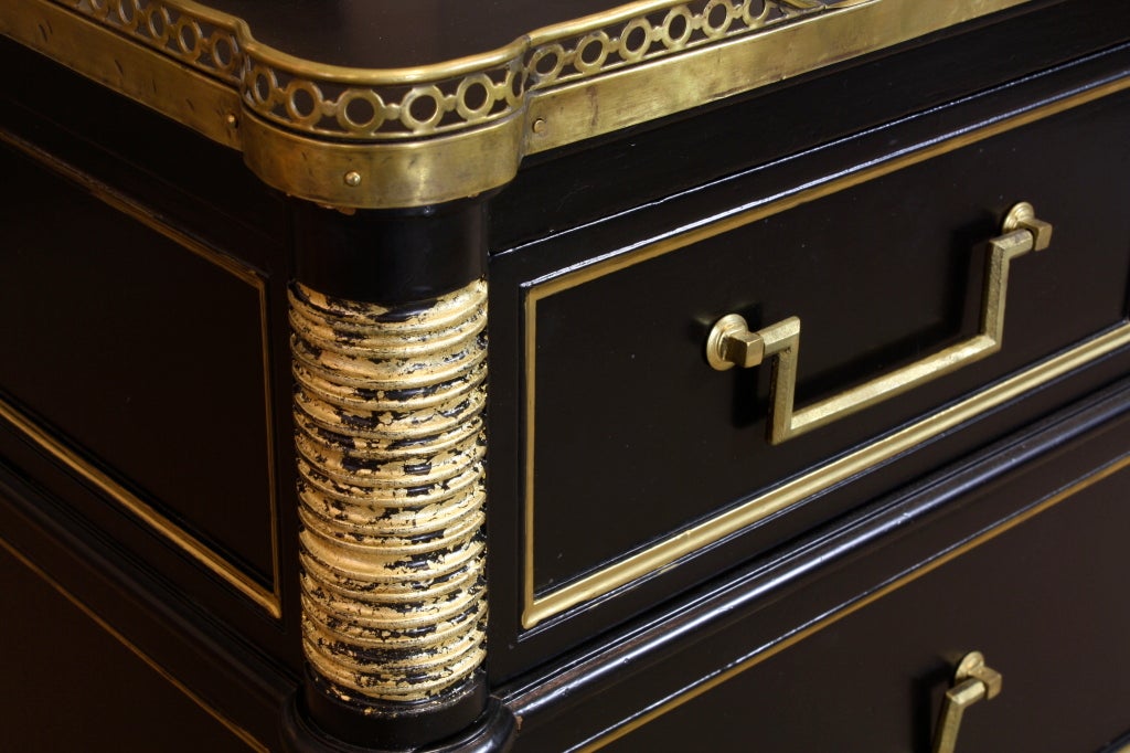 Wood Jansen Black-Lacquered Commode
