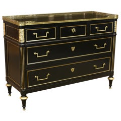 Jansen Black-Lacquered Commode