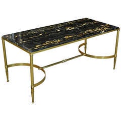 French Marble Top Coffee Table by Maison Charles