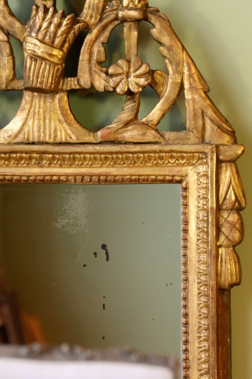 XVIIIe siècle et antérieur Miroir Trumeau en bois doré d'époque Directoire en vente
