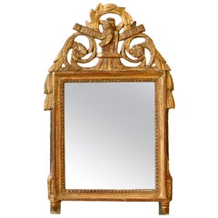 Petit Louis XVI Period Giltwood Trumeau Mirror