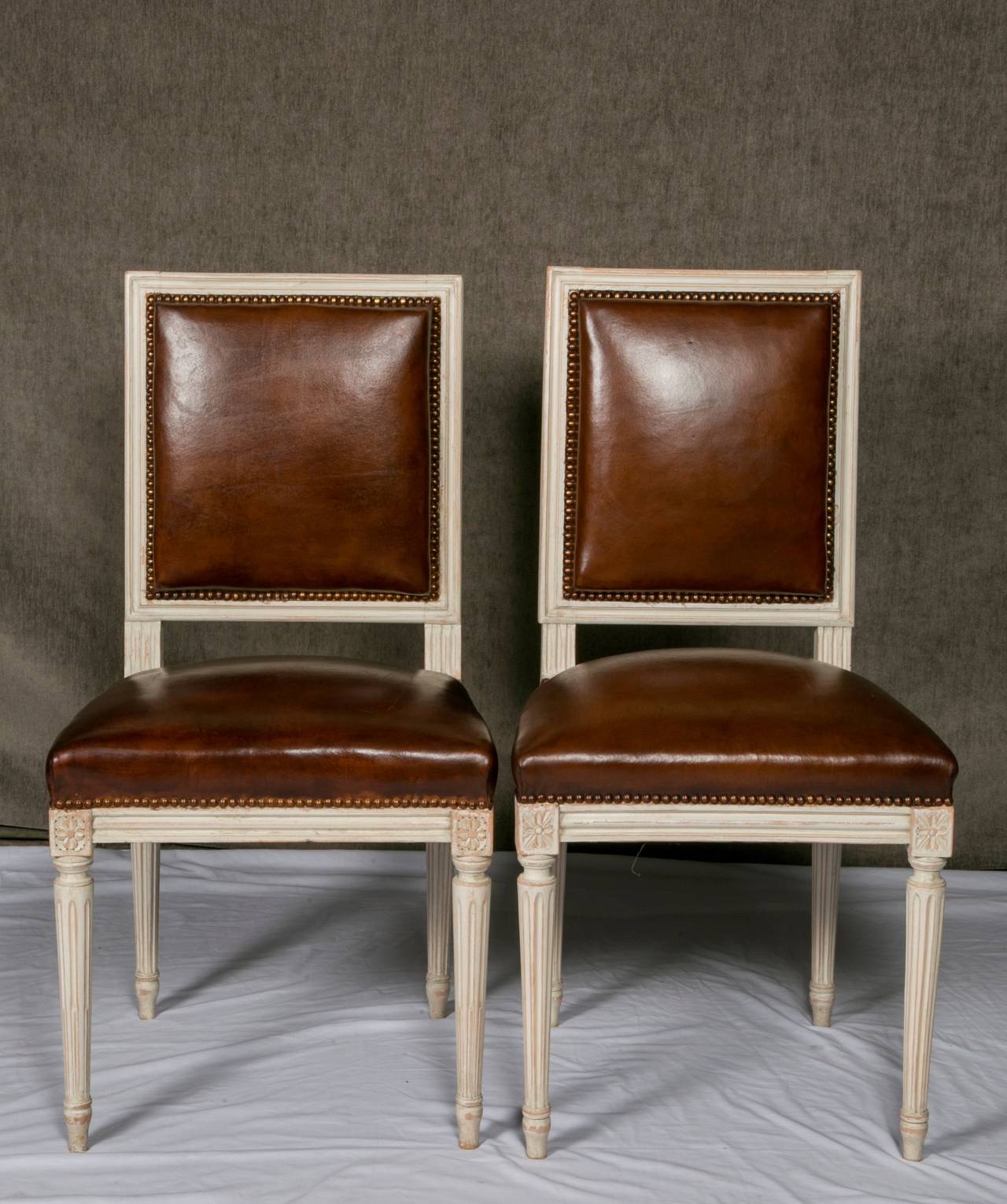 Leather Dining Chairs At 1stdibs, French Leather Dining Chairs