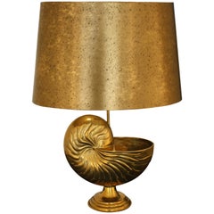 French Bronze Nautilus Shell Lamp in the Style of Maison Charles