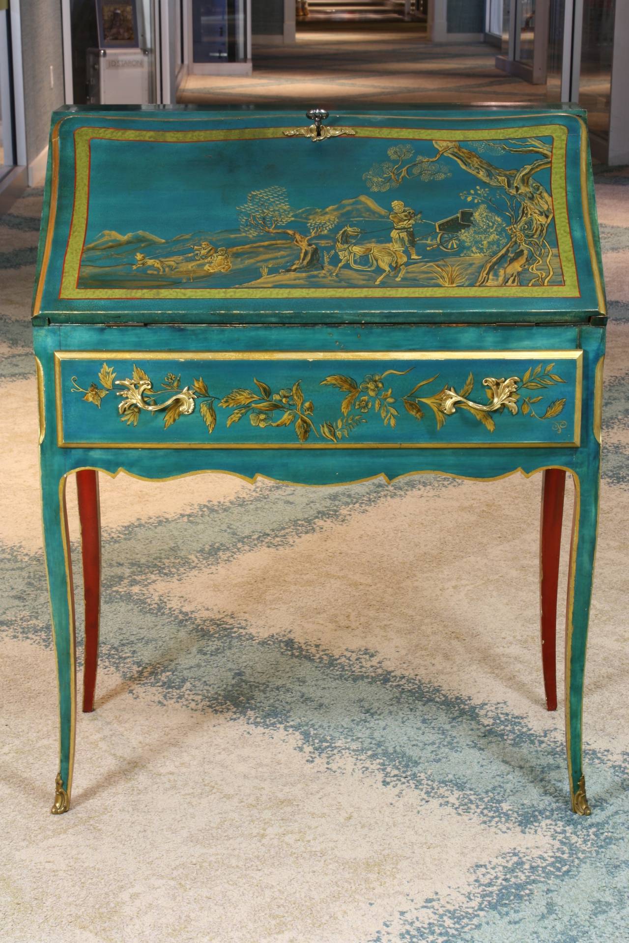 A stunning, petite French slant-top desk or 