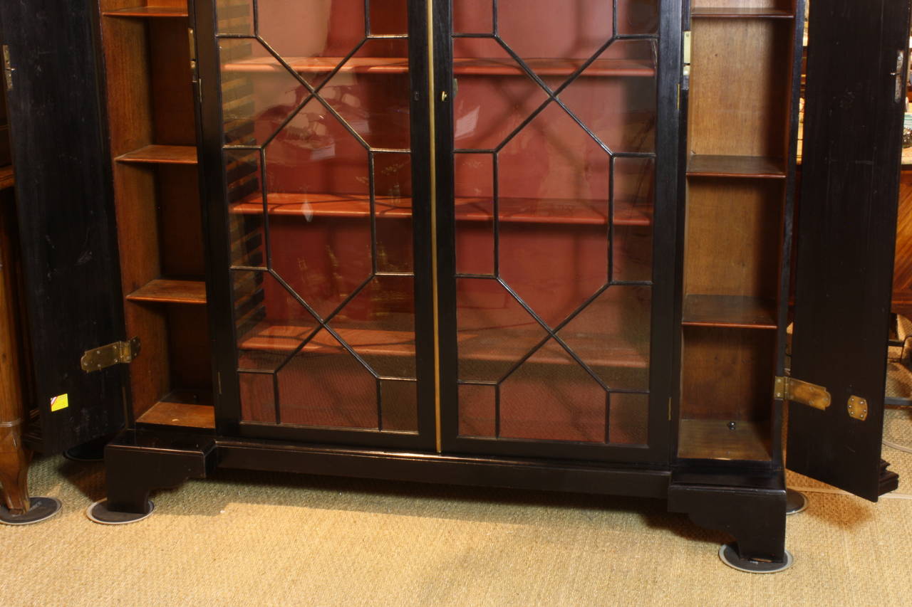 English Neoclassical Black-Lacquered Bookcase 3