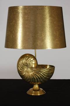 French Bronze Nautilus Shell Lamp in the Style of Maison Charles