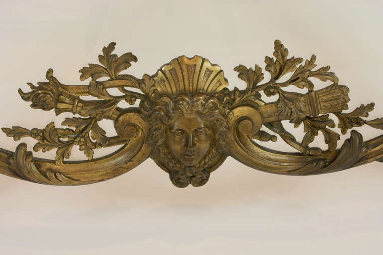 19th Century Impressive French Bronze Firescreen with Glass