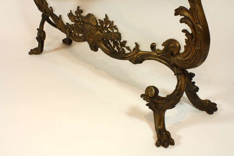 Impressive French Bronze Firescreen with Glass 1