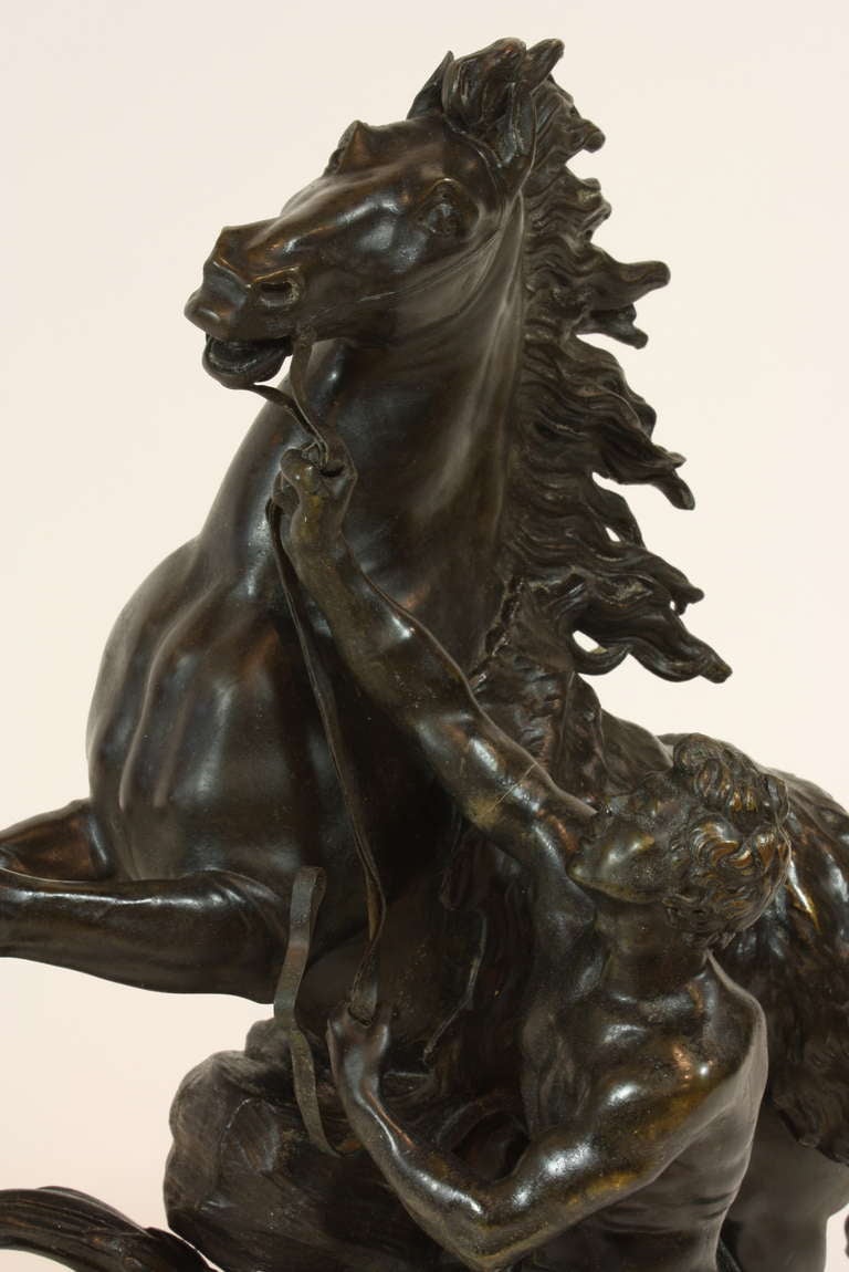 19th Century Pair of French Bronze Marly Horses