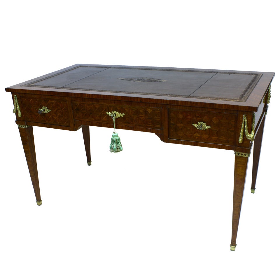 French Louis XVI Style Parquetry Desk