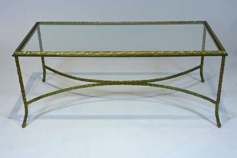French Gilt-Bronze Coffee Table by Maison Baguès