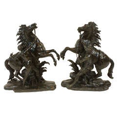 Pair of French Bronze Marly Horses 4