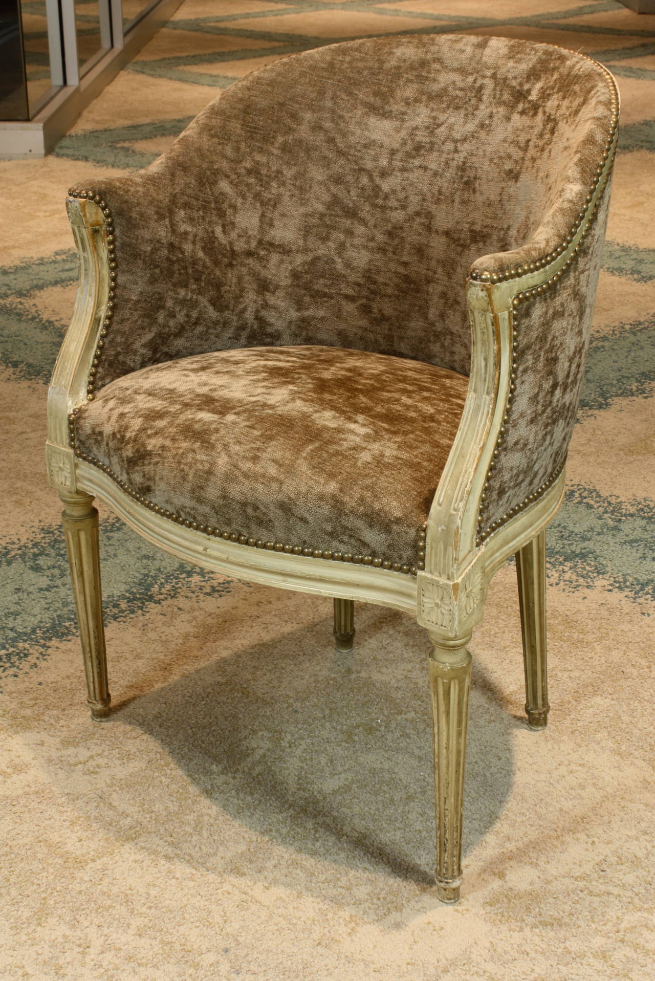 20th Century French Louis XVI Style Painted Desk Chair
