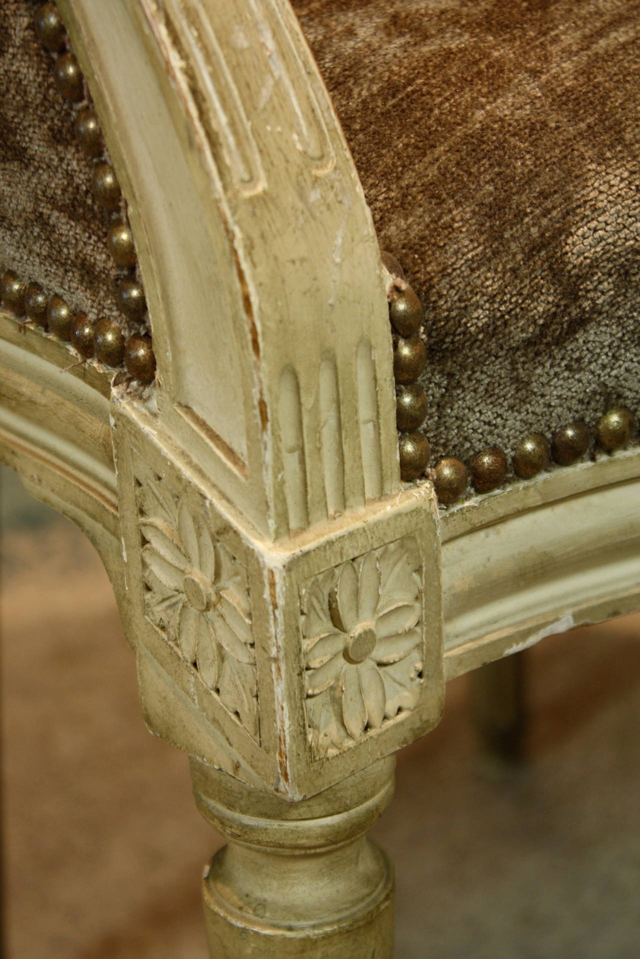 French Louis XVI Style Painted Desk Chair 1