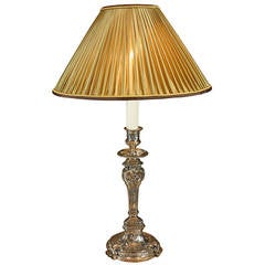 Christofle Silvered Candlestick Lamp 2