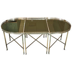 French Silvered-Bronze, Three Piece Coffee Table