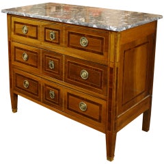 French Louis XVI Period Marquetry Commode