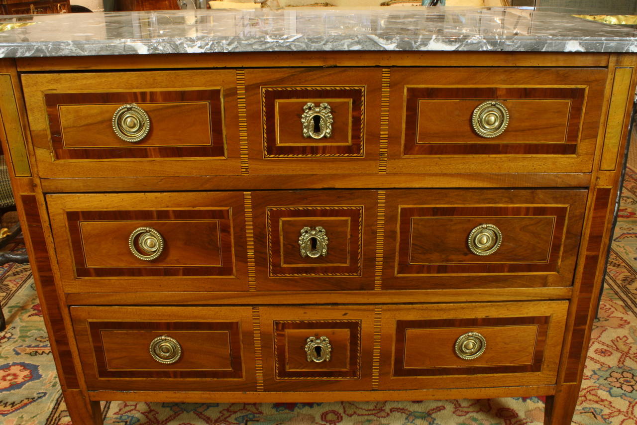 French Louis XVI Period Marquetry Commode 1
