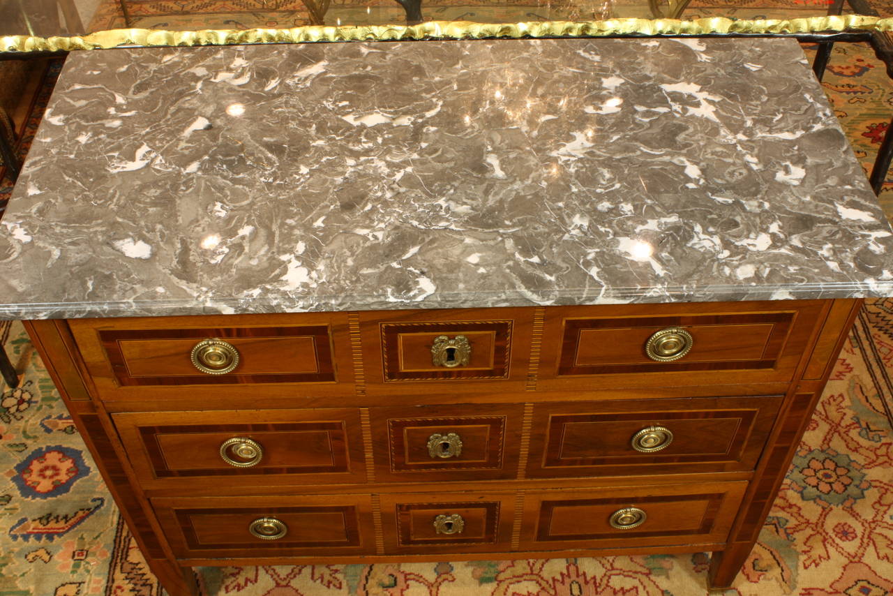 French Louis XVI Period Marquetry Commode 4