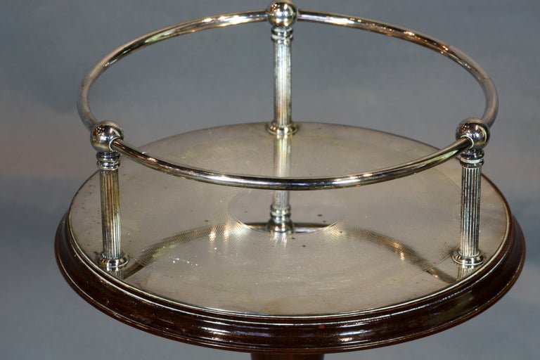 Wood Rare Christofle Champagne Bucket on Stand