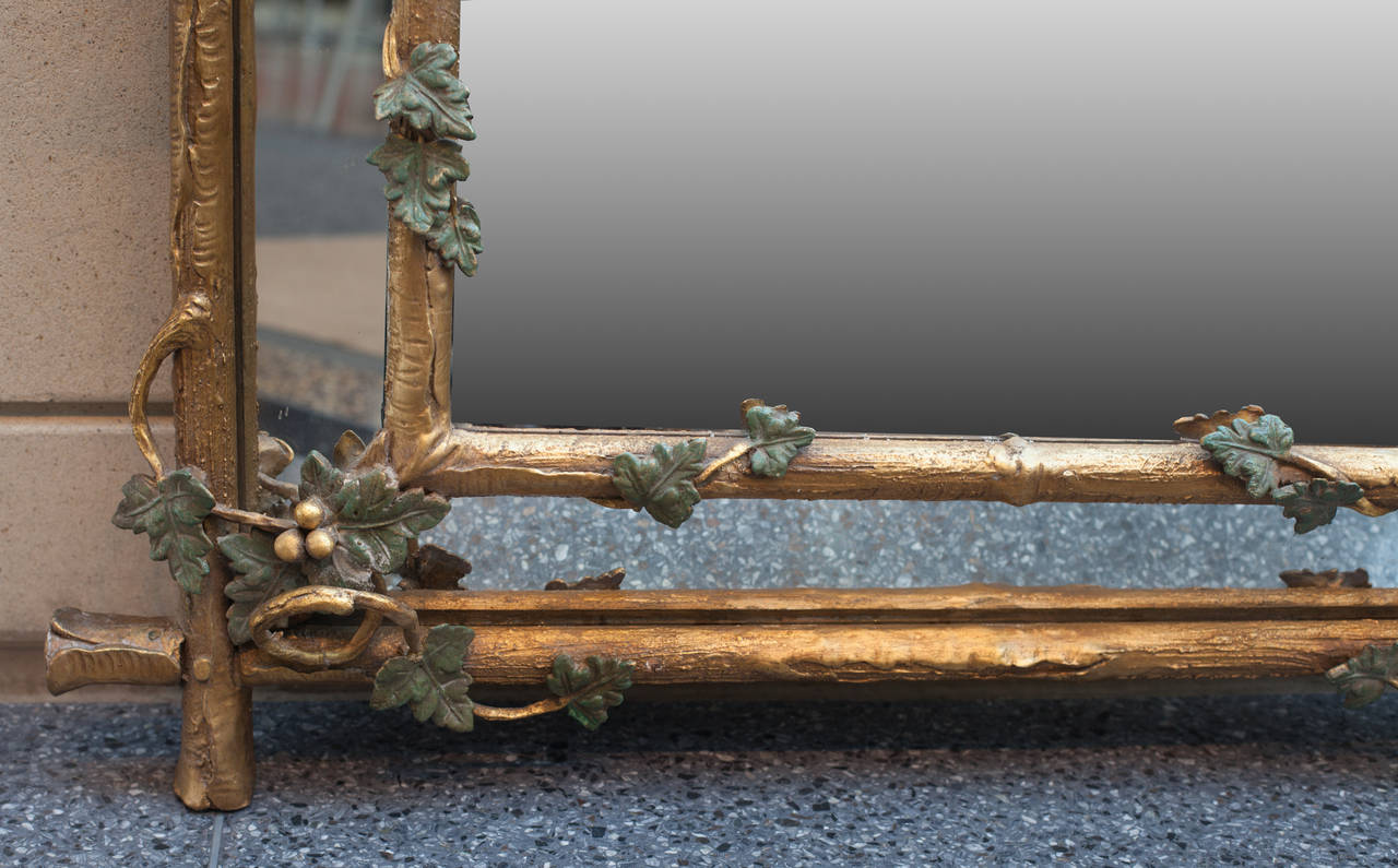  Cushion Style Gilt Mirror in a Naturalistic Style-Period Napoleon III 1