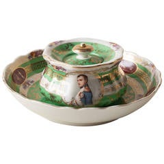 Austrian Porcelain Ink Pot with Napoleon