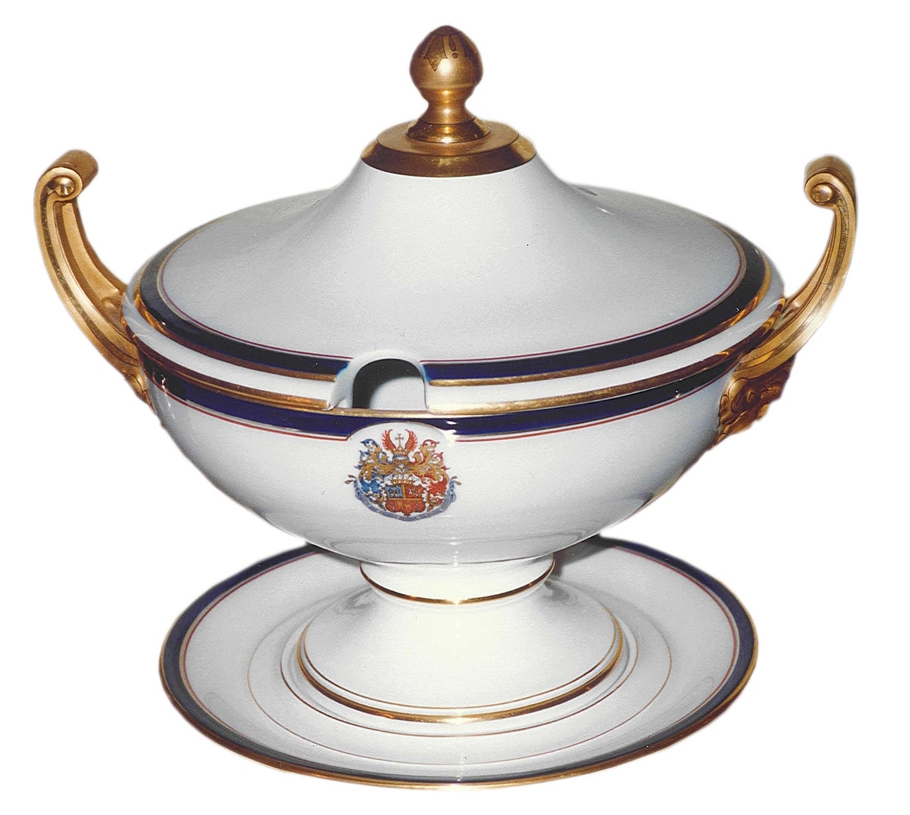 Austrian Armorial Porcelain Large Part Dinner Service